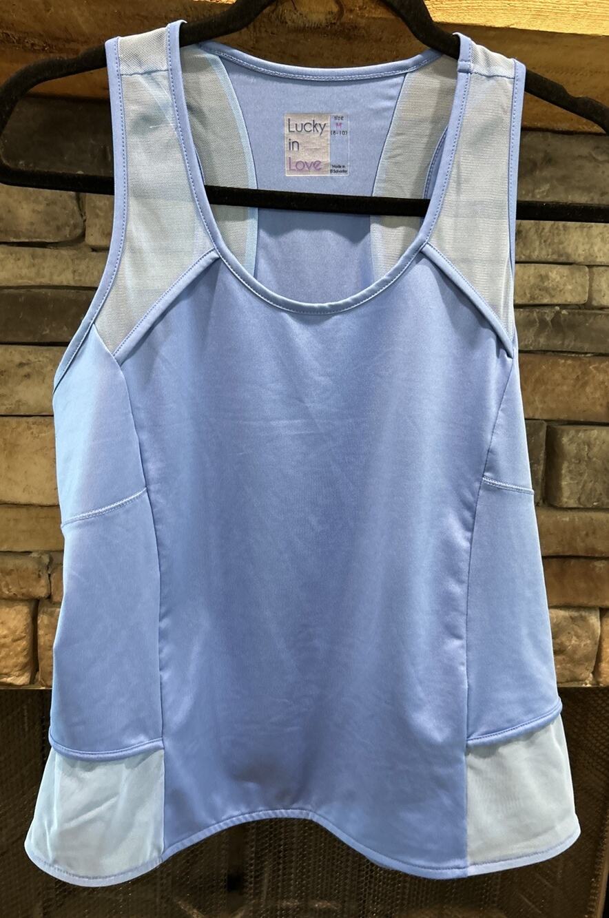 Women’s LUCY IN LOVE Blue Racerback Tank Top Shirt Size M 8-10 *B2